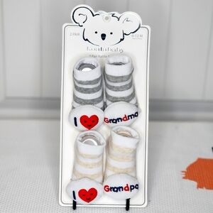 I Love Grandma/Grandpa NB Socks